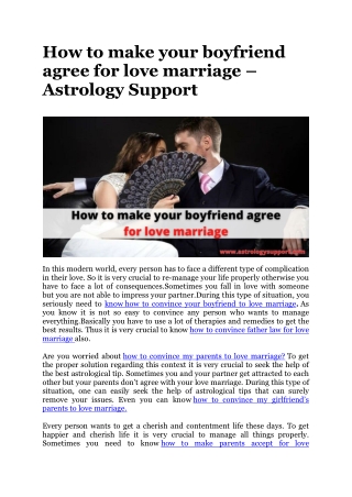 How to make your boyfriend agree for love marriage – Astrology Support