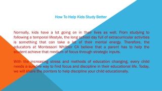 How To Help Kids Study Better