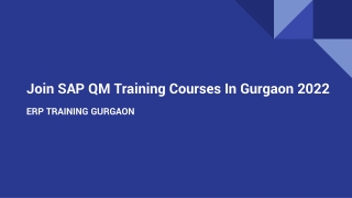 Join SAP QM Training Courses In Gurgaon 2022
