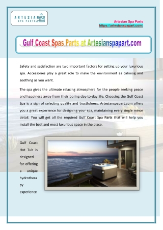 Gulf Coast Spas Parts at Artesianspapart