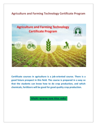 Certificate courses in agriculture