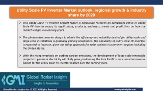Utility Scale PV Inverter Market outlook, regional growth & industry share by 20
