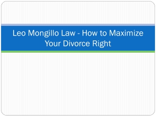 Leo Mongillo Law - How to Maximize Your Divorce Right