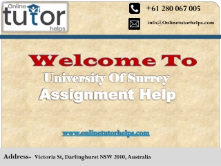 University of Surrey Assignment Help PPT