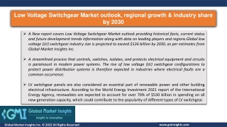 Low Voltage Switchgear Market outlook, regional growth & industry share by 2030
