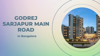 Godrej Sarjapur Main Road In Bengaluru - PDF