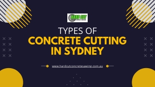 Types of concrete cutting in Sydney