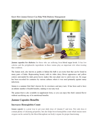 Know How Jamun Extract Can Help With Diabetes Management