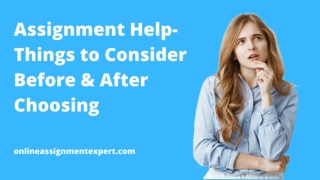 Assignment Help-Things to Consider Before & After Choosing