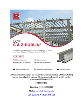 C & Z Purlin Manufacturer In India