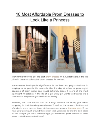 10 Most Affordable Prom Dresses to Look Like a Princess