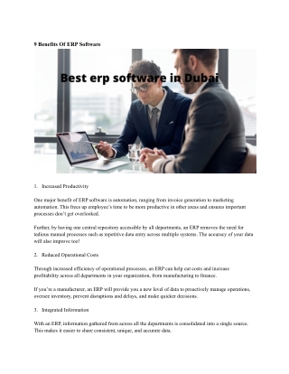 Best erp software in Dubai