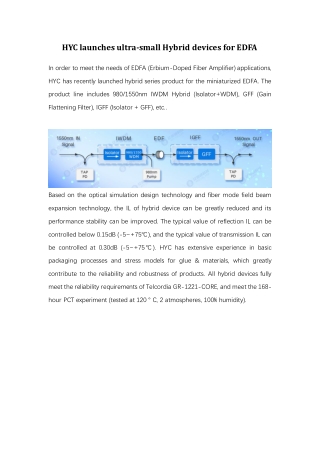 HYC launches ultra-small Hybrid devices for EDFA