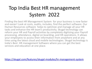 Top India Best HR management System  2022