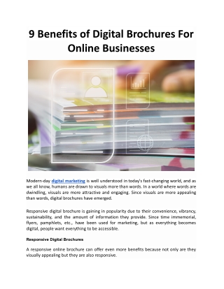 9 Benefits of Digital Brochures For Online Businesses