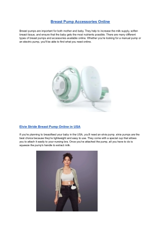 Breast Pump Accessories Online