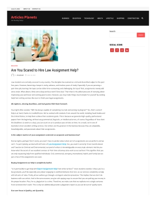 Are You Scared to Hire Law Assignment Help