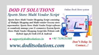 Online Sports Store Multi Vendor System - DOD IT SOLUTIONS
