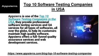 Top 10 Software Testing Companies in USA