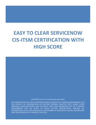 Easy to Clear ServiceNow CIS-ITSM Certification with High Score