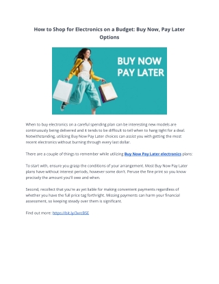 How to Shop for Electronics on a Budget: Buy Now, Pay Later Options
