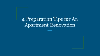 4 Preparation Tips for An Apartment Renovation
