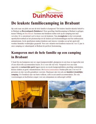 Camping Brabant - Duinhoeve