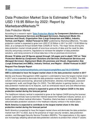 Data Protection Market to receive overwhelming hike USD 119.95 Billion