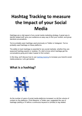 Hashtag Tracking to measure the Impact of your Social Media