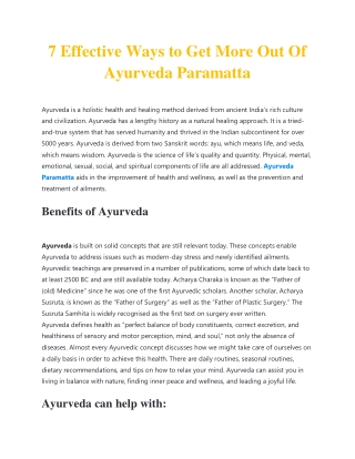 7 Effective Ways to Get More Out Of Ayurveda Paramatta