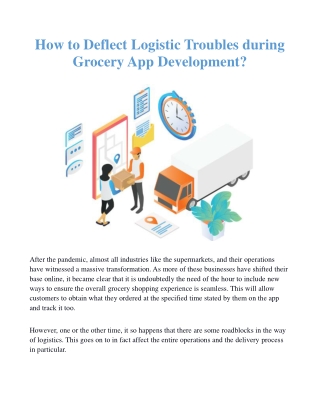How to Deflect Logistic Troubles during Grocery App Development_