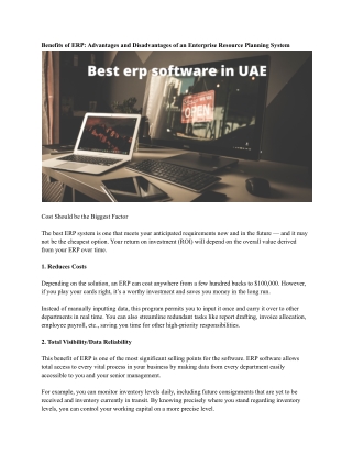 Best erp software in UAE