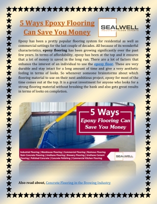 5 Ways Epoxy Flooring Can Save You Money