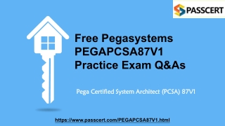 PCSA Version 8.7 PEGAPCSA87V1 Dumps