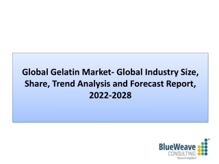 Gelatin Market Trend Analysis and Forecast Report, 2022-2028