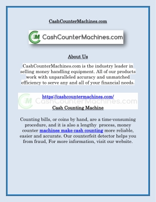 Cash Counting Machine