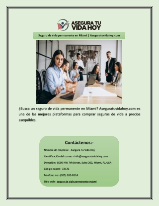 Seguro de vida permanente en Miami | Aseguratuvidahoy.com