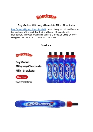 Buy Online Milkyway Chocolate Milk