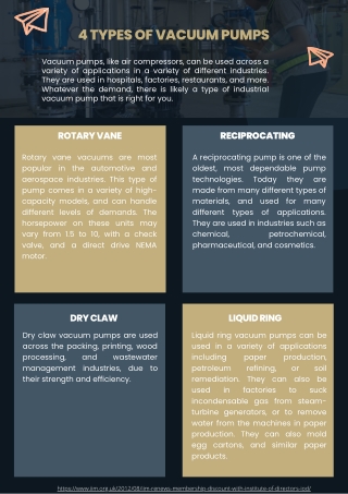 4 Types of Vacuum Pumps