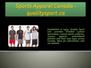 Sports Apparel Canada - qualitysport.ca