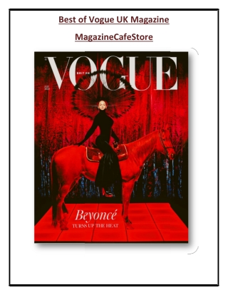 Best of Vogue UK Magazines you should buy