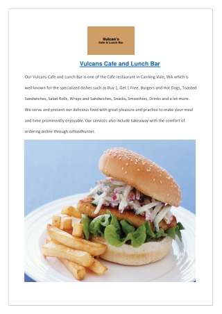 Vulcans Cafe and Lunch Bar