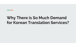 Why There is So Much Demand for Korean Translation Services