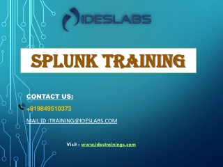 Splunk Training - IDESTRAININGS