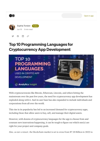 Top 10 Programming Languages for Cryptocurrency App Developmen