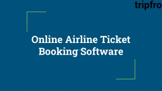 Online Airline Ticket Booking Software