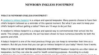 NEWBORN INKLESS FOOTPRINT