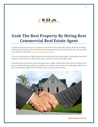 Grab the Best Property by Hiring Best Commercial Real Estate Agent