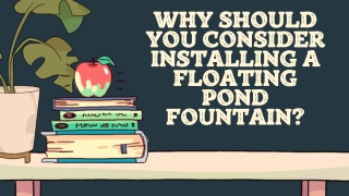 Why Should You Consider Installing A Floating Pond Fountain