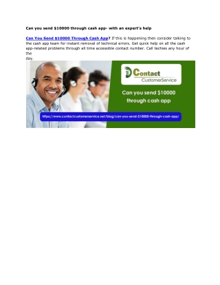 Can you send $10000 through cash app- with an expert’s help